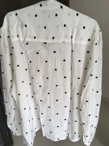 Chic Polka Dot Tie-Neck Blouse