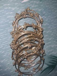 Set of Gold-Tone Anklets with Bells