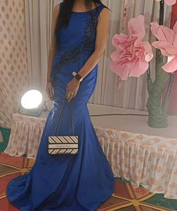 Blue Mermaid Evening Gown