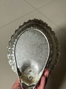 Decorative Silver Peacock Showpiece Bowl