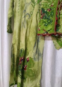 Green Floral Kurta Set