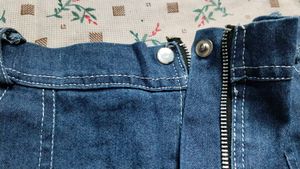 Blue Denim Flare Pants with Pockets