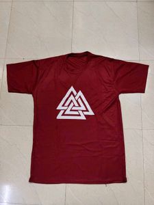 Maroon T-Shirt with Graphic Print