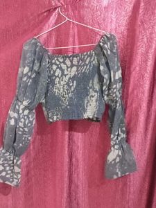 Sheer Ruched Crop Top