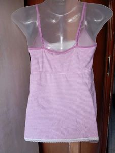 Cute Pink Striped Camisole Top