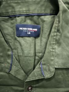 peter England Men's Olive Green Casual Shirt