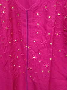 XL Size purple cotton kurti.