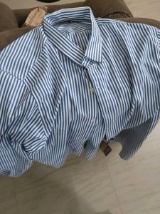 Striped blue old money shirt