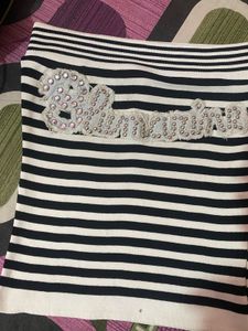 Striped Tube Top with Lace Detail