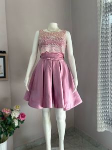 Pink Lace & Satin Party Dress
