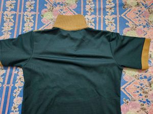 Men's Teal &amp; Tan Quarter Zip Shirt