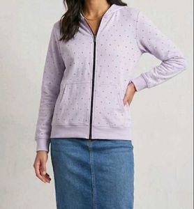 Light Purple Dotted Zip-Up Hoodie(unused)