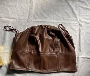 Brown Leather Corset Top