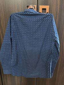 Men's Blue Printed Full Sleeve Shirt