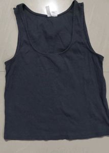 Grey Ribbed Tank Top
