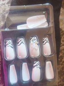 Artificial Nails with Zebra Print
