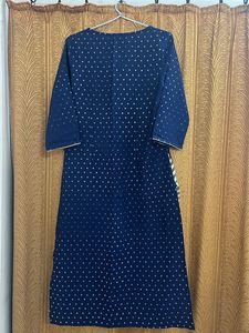 Elegant Blue Kurti with Floral Print