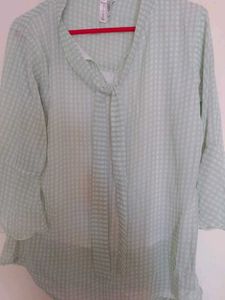 Mint Green Checkered Top