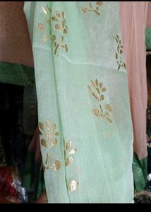 bust 42 Elegant Peach &amp; Mint Kurta Set