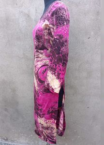 New Vibrant Pink Abstract Print Dress