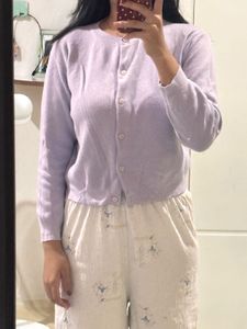 Lavender Ribbed Knit Sweater