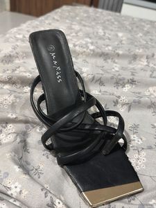 Strappy Square Toe Heels