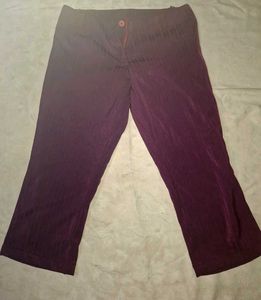 Purple straight leg pants capri