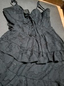 Black Lace Tiered Maxi Dress