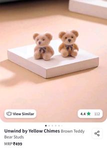 Cute Plush Teddy Bear Stud Earrings Kawaii