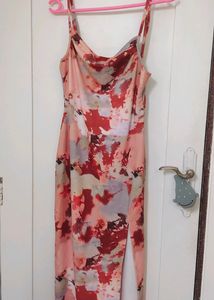 Midi Dress With Cowl Neck Korean Style
