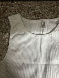 Ribbed White Tank Top