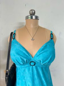 Turquoise Top with Buckle Detail