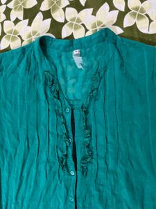 Free delivery Green Ruffle Blouse