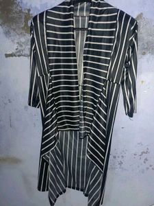 Striped Waterfall Cardigan