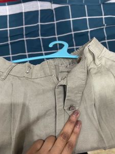Olive Green Cropped Trousers