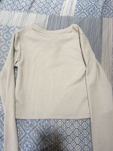 Cream Long Sleeve Henley Top