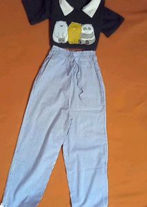 Striped Wide Leg Lounge Pants