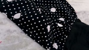 Chic Black Polka Dot Puff Sleeve Dress