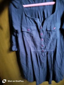 Blue Button-Down Top