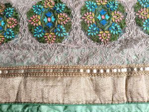 🔴 Premium Super Net Embroidered Saree With Petico