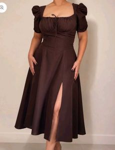 Chic Puff Sleeve Square Neck Dress