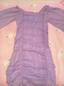 Lilac Floral Mini Dress