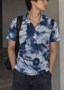 Unisex Nautical Map Print Polo Shirt