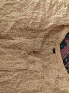 Yellow Embroidered Chikankari Work  Straight Kurta