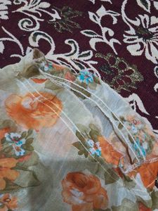 Off-Shoulder Floral Print Blouse