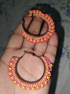Beaded Hoop Earrings