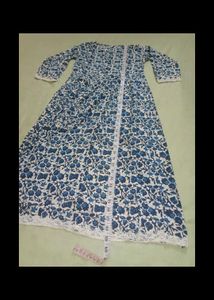 Floral Printed Anarkali kurti with dupatta