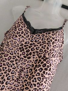 Leopard Print Cami Top with Lace Trim