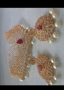 Exquisite CZ & Pearl Jewellery Set