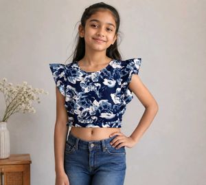 Floral Ruffle Crop Top